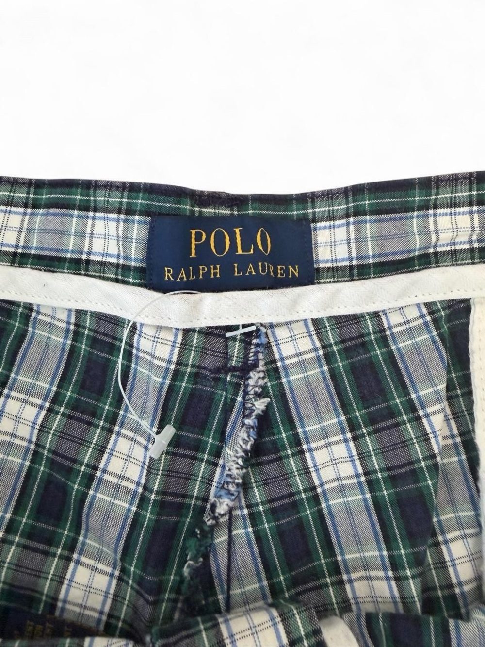 Ralph Lauren Green and White Plaid Flat Front Men’s Shorts - Picture 2 of 3